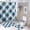 Blue Checkered, variant on Bathroom Rugs Sets 4 Piece with Shower Curtain, Blue And White Floral Pattern Printed on Shower Curtain Set with Rugs and Accessories, Great for Master Bath Beach House Modern Home, 72 x 72 inches