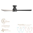thumbnail image 5 of Aero 52in 3-Blade Smart Flush Mount Fan 2700K-6000K CCT Tunable Range LED Light Kit with Remote Control and Black Hardware with Reversible Blades Weathered Wood or Black Works With iOS or Android App, 5 of 10