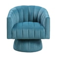 thumbnail image 2 of Modern Luxury Velvet Swivel Barrel Accent Chair, Comfortable Upholstered Armchair with Channel Stitching, 360° Swivel for Living Room Bedroom, 2 of 7