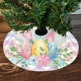 thumbnail image 2 of Easter Cute Bunny Egg Spring Tree Skirt Spring Festive Atmosphere Easter Family Gathering Easter Party Tree Skirt (90cm) 90cm home decor, 2 of 5