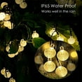 thumbnail image 3 of Chaîne Légère Solaire, 7M 50 A Mené la Chaîne Légère avec 8 Modes, Chaînes Légères Imperméables de Boule de Cristal pour le Jardin, Terrasse, Noël (Blanc Chaud), 3 of 7