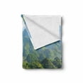 thumbnail image 2 of Nature Soft Flannel Fleece Throw Blanket, Idyllic Aerial View of Historical Construction Invasion Natural Scenery, Cozy Plush for Indoor and Outdoor Use, 50" x 60", Green, by Ambesonne, 2 of 6
