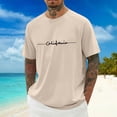thumbnail image 1 of T-shirt Graphique Lettre Ville Mode Urbaine Manches Raglan Col Rond Confort Quotidien pour Hommes avec Ambiance Décontractée Quotidienne, 1 of 4