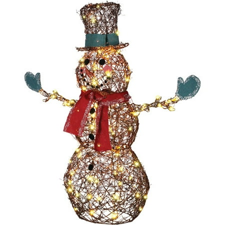 Starry Night Grapevine Snowman Christmas Lights