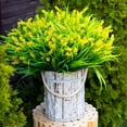 thumbnail image 3 of 4PCS Artificial Flowers for Outdoors, Fake Lavender with Grass UV Resistant Plastic Faux Autumn Plants for Garden Thanksgiving Home Decor (Yellow), 3 of 9