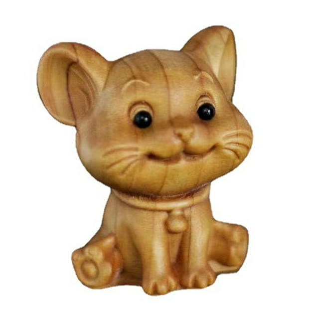 Figura de Madera de Ratón, Cultura Estética Encantadora Decoración de Artesanía para animal para dormitorio