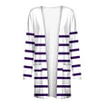 thumbnail image 5 of SELONE Long Cardigan Sweaters for Women Lightweight Long Sleeve Tunic Open Front Cardigans Without Hoodie Striped Beach Vacation Wear Purple 2XL, 5 of 6
