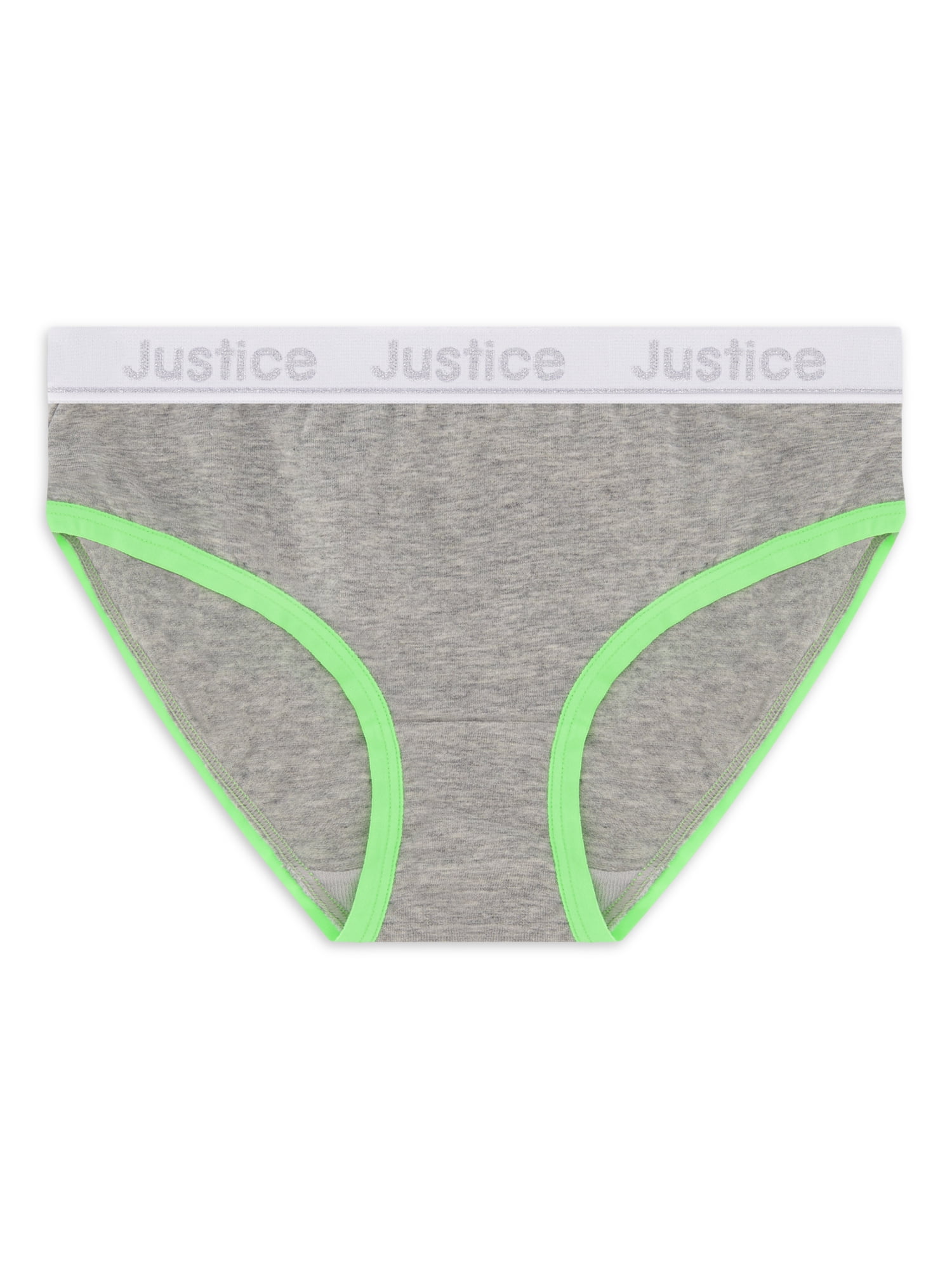 Justice Girls Oh So Soft Cotton Stretch Logo Elastic 5 Pack Hipster