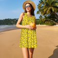 thumbnail image 3 of Fotbe Ducky Cartoon Animal Yellow Vestido de Verano sin Mangas para Mujer – Vestido Midi Línea A, Estilo Camiseta Floral, Vestido Playero Casual y Fluido, 3 of 7