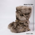 thumbnail image 5 of Women's Winter Fluffy Mongolian Faux Fur Mid-Calf Snow Boots with Belt Decoration Plush Furry Boots, 5 of 5