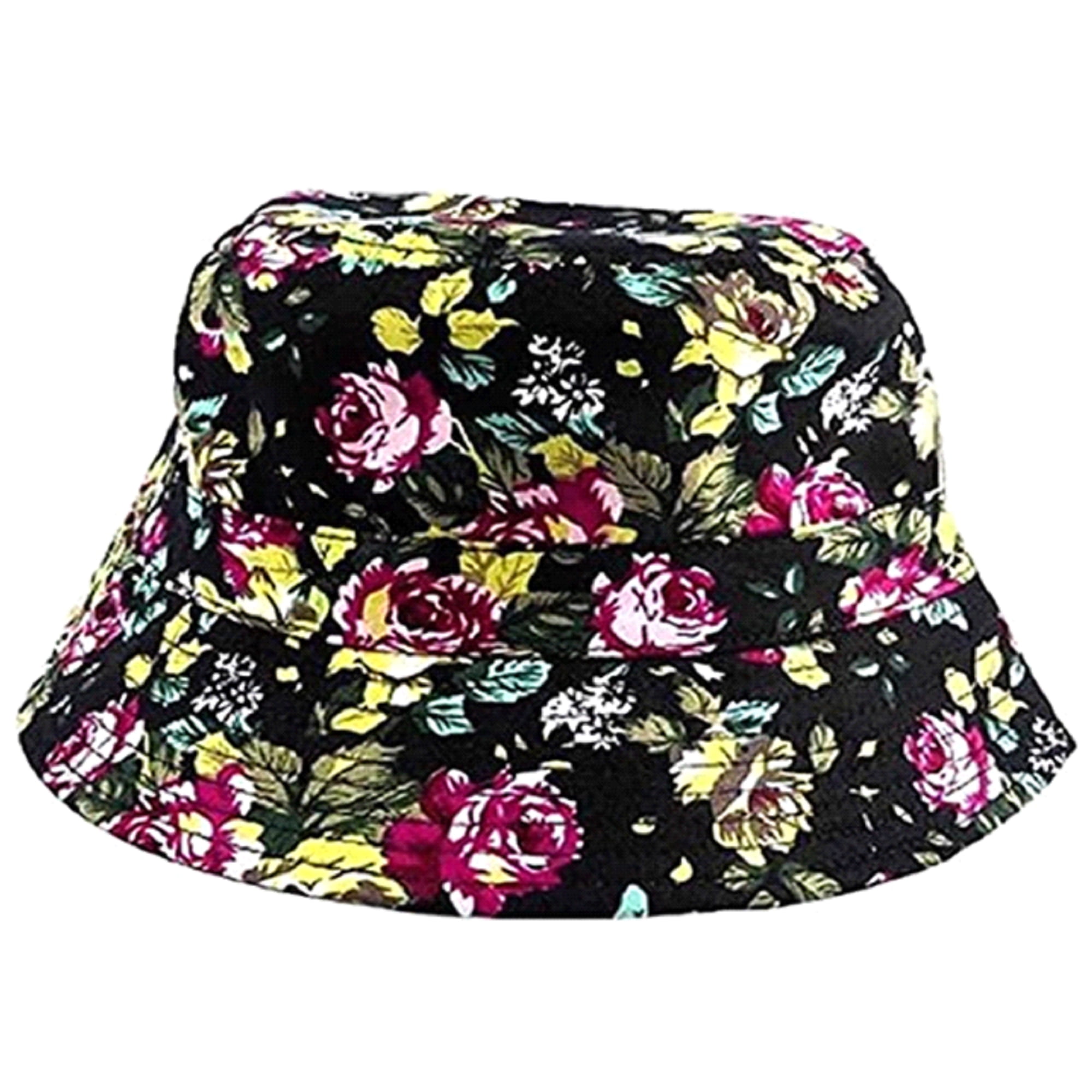 Fashion Adult Women's Bucket Hat (Flowers Black)