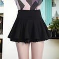thumbnail image 2 of Riforla Women's Chiffon Solid Color Skirt Pleated Mini Skirt Cute Womens Skirts Black M, 2 of 5