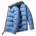 thumbnail image 5 of Lovskoo 2024 Mens Winter Coats Quilted Jacket Casual Solid Long Sleeve Zipper Closure Coat Outwear Jacket Blue, 5 of 6
