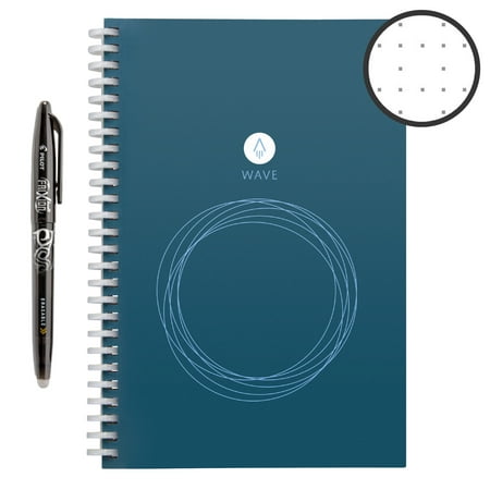Rocketbook Wave Smart Notebook - Blue - Executive Size Eco-Friendly (6u0022 x 8.9u0022)