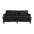 thumbnail image 6 of 69 Inch Loveseat Sofa, Modern Chenille Upholstered 2 Seater Couch with Lumbar Pillows, Lounge Sofa for Living Room Bedroom Apartment Office, Black, 6 of 8