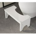 thumbnail image 4 of Colourtree L15.75"x W7.9"x D6.7" White Bamboo Toilet Stool Original Simple Design Healthy Portable Squat for Adults, 4 of 5