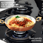 Hakan Copper Egg Pan for Cooking, Handmade Small Frying Pan, Hammered Skillet, 7.1” (18 cm)