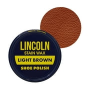 Lincoln Stain Wax Shoe Polish Light Brown 2.125 oz Carnauba Wax Shine Pack 1