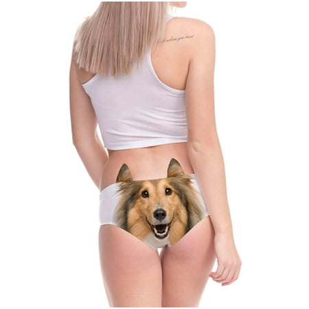 

Lopecy-Sta Ladies Fashion Cute Funny Animal Ear Pattern Breathable Panties Low Waist Sexy Briefs Sales Clearance Underwear Women Birthday Gift Yellow