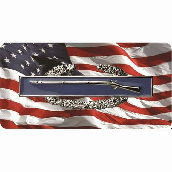 212 Main LPO6949 6 x 12 in. Combat Infantry on U.S. Flag Photo License Plate