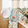 thumbnail image 3 of No Hook Shower Curtain, Boho Flower Shower Curtains for Bathroom with See Through Top Window, Spring Watercolor Botanical Paisley Floral Leaf Waterproof & Washable Bath Curtain Narrow 54"x78", 3 of 9