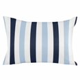 thumbnail image 2 of Navy Blue Aqua Striped Standard Size Pillow Cover, Pillowcase Protectors with Zipper, Breathable Decorative Throw Pillow Case Cover, Farmhouse Stripe Art Pillow Shams for Couch Sofa 20x26Inch, 2 of 8