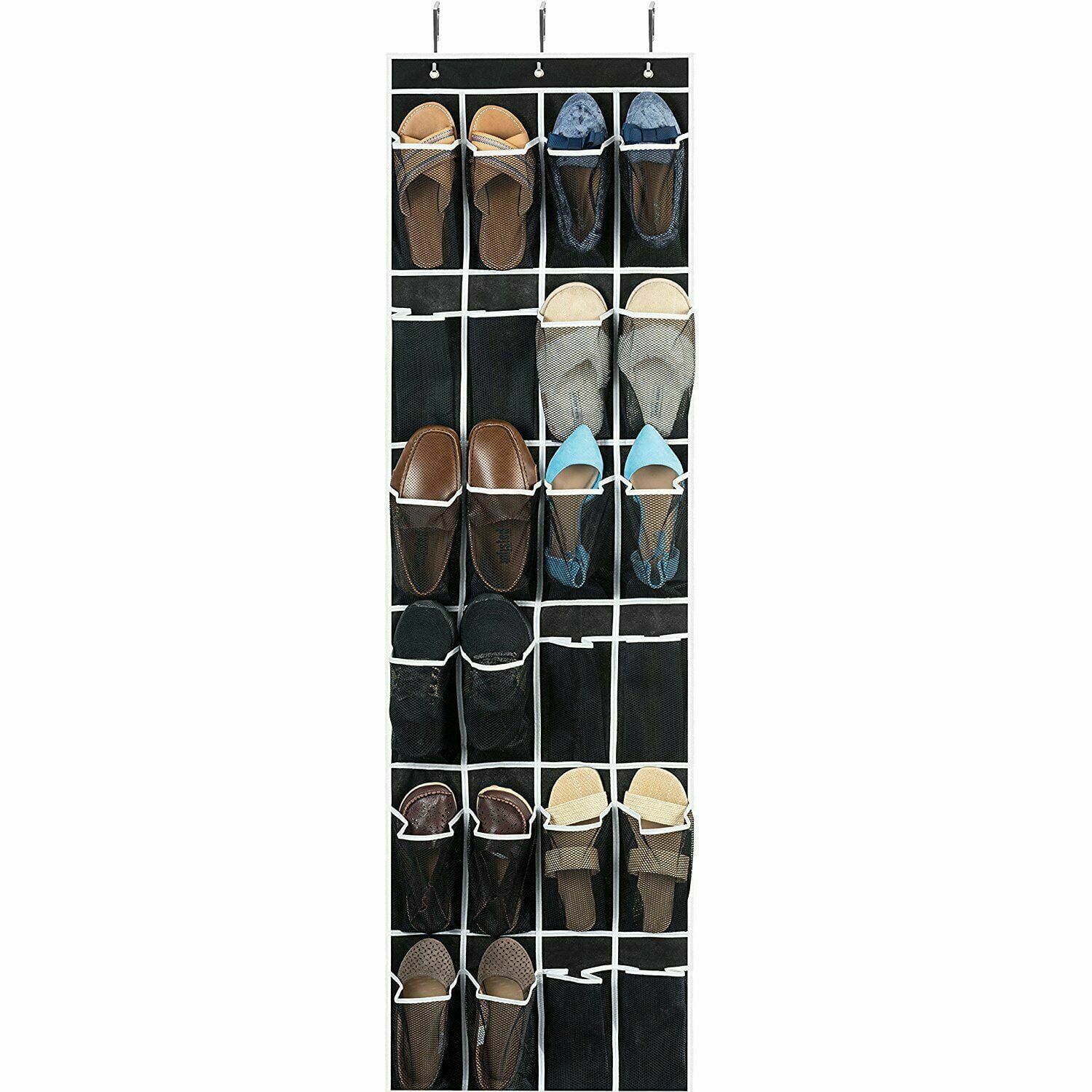 12 Pack 24 Wide Pockets Over the Door Shoe Organizer Hanging Shoe
