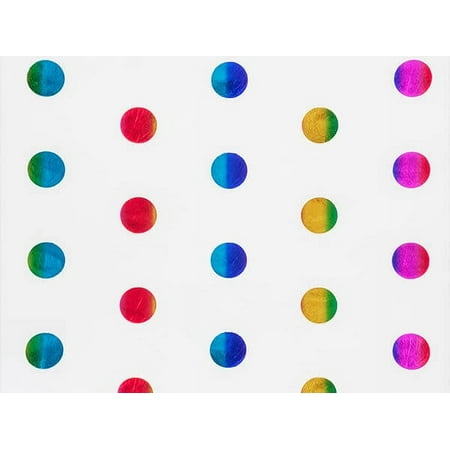 200 Pack, Rainbow Hot Stamp Dot Tissue Paper 20 x 30" Sheets for Birthdays or Event