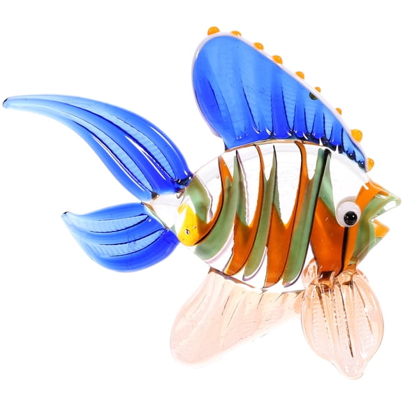 Miangastore 1pc Marine Theme Desktop Adornment Stained Glass Fish Crafts for Home Decor