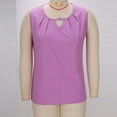 thumbnail image 6 of Jinhomg Cotton Linen Tank Tops for Women 2026 Summer Pleated Blouses Keyhole Round Neck Sleeveless Top Blue Green L, 6 of 6