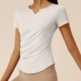 thumbnail image 6 of Ltctricy Workout Tops for Women Seamless Short Sleeve V Neck Ruched Slim Yoga T Shirts Athletic Gym Tees, 6 of 7