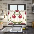 thumbnail image 4 of Yayeee Kitchen Curtains Tier Pair Light Filtering 27"x24" Rod Pocket Short Cafe Window Panel, Cute Cherry, 4 of 7