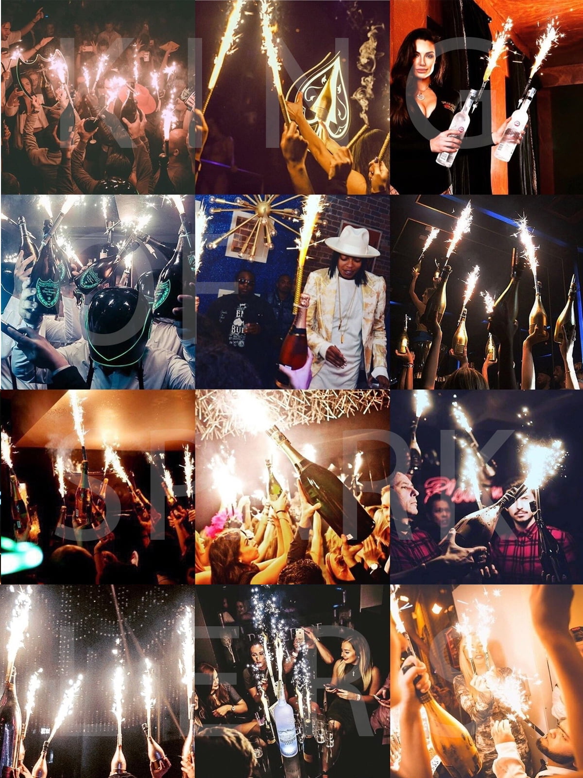 King of Sparklers VIP Bottle Sparklers, Silver, Pack of 12, Firecrackers & Fireworks