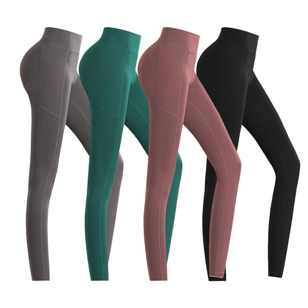 Leggings de yoga para mujer Bolsillos laterales de secado rápido Empuje de cintura alta