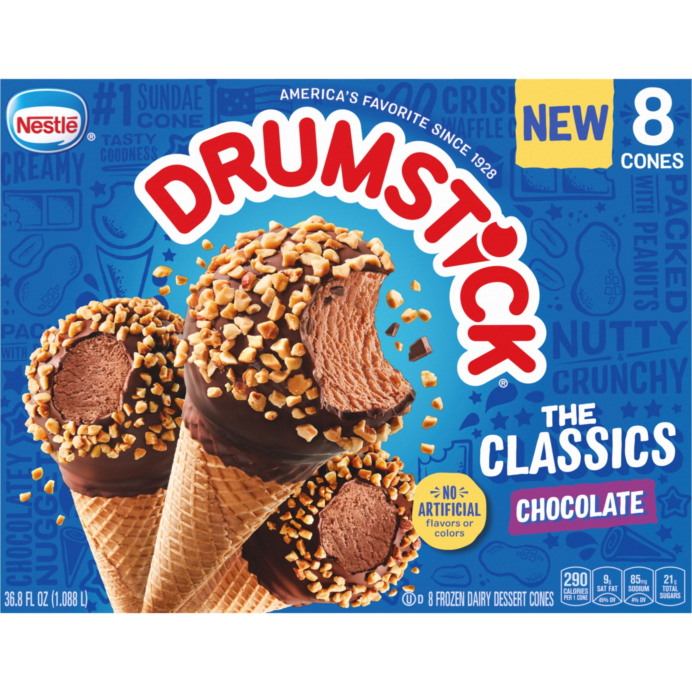 Drumstick Chocolate Sundae Cones, Kosher 8 Count