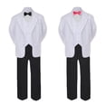 thumbnail image 2 of 6pc Baby Toddler Boy Teen Formal Black & White Suit Set Satin  Bow tie Sm-20, 2 of 4