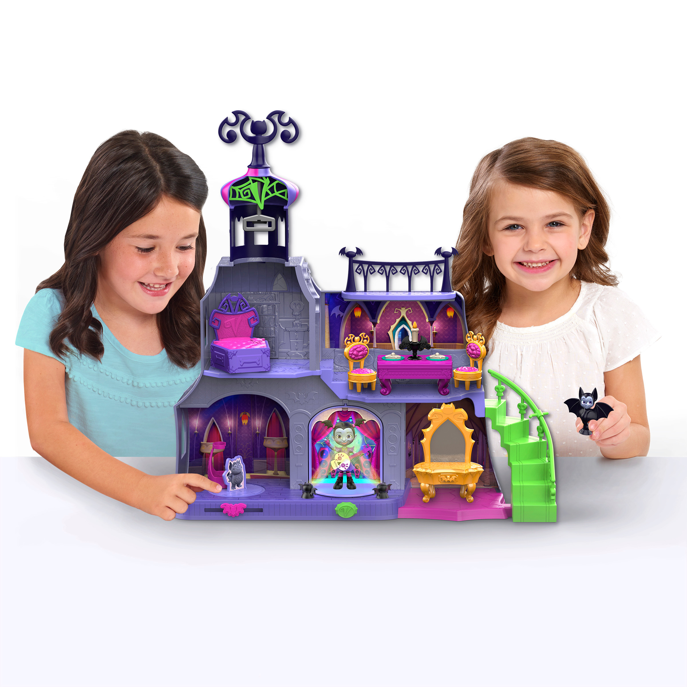 Disney Junior Vampirina Spookelton Castle, 8 Piece Dollhouse Playset with Lights and Sounds, Officially Licensed Kids Toys for Ages 3 Up, Gifts and Presents - image 3 of 3