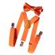 thumbnail image 3 of Tirantes para hombre con pajarita, tirantes ajustables con clips, tirantes de esmoquin para Naranja, 3 of 9