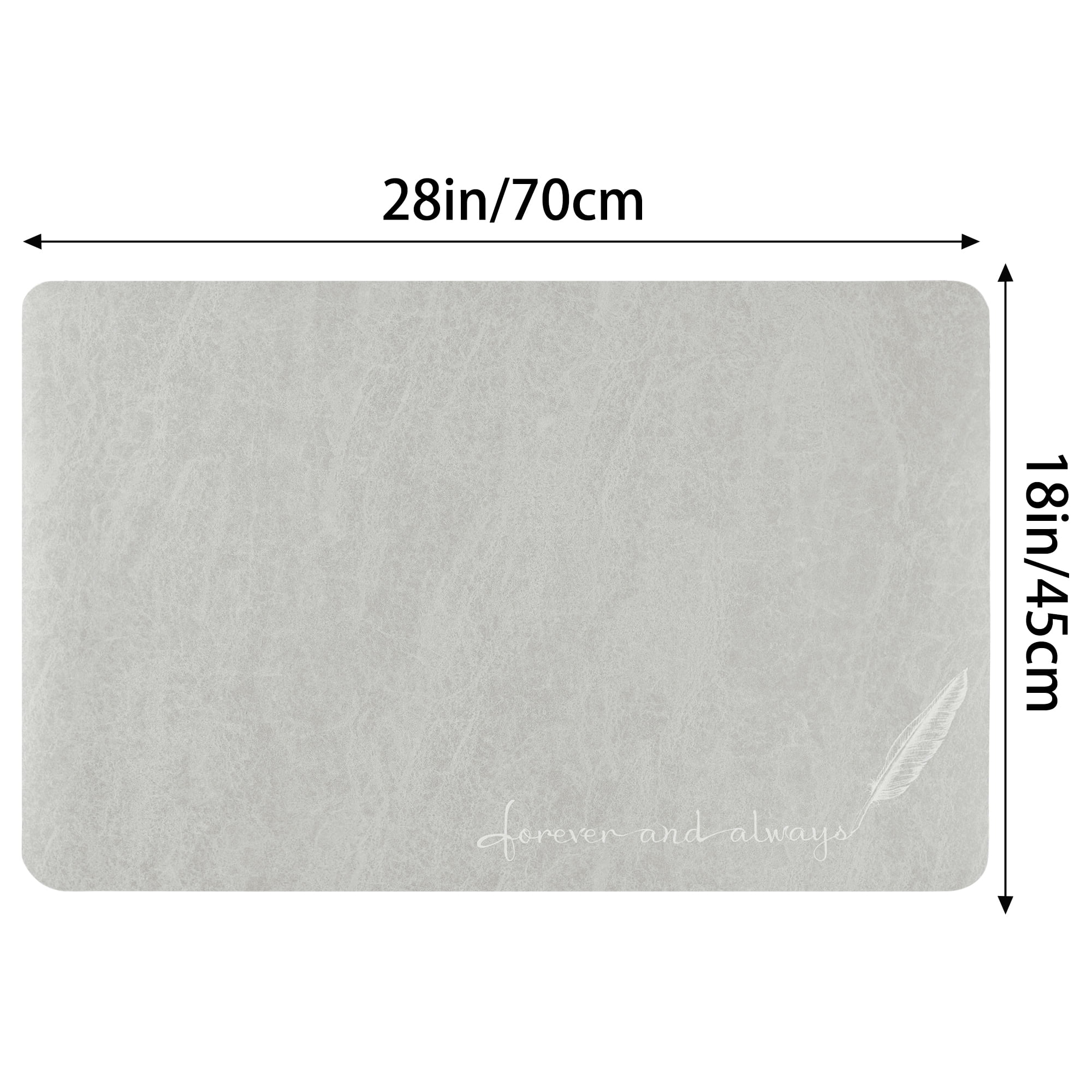 Unique Bargains Absorbent Bath Mat Non-Slip Floor Rug for Bathroom Kitchen Shower Sink Grey Feather-2 18"x28"