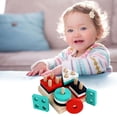 thumbnail image 4 of HILABEE Wooden Shape Matching Stacking Toys Blocks Sensory Learning Toys for Kids, 4 of 9