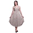 thumbnail image 1 of Bimba Floral Ladies Printed Resort Midi Drawstring Dress Spaghetti Strap Beach Wear-Large, 1 of 1