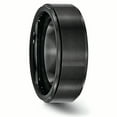 thumbnail image 4 of Black Ceramic Ridged Edge 8mm Brushed and Polished Band Ring 8 Size, 4 of 6