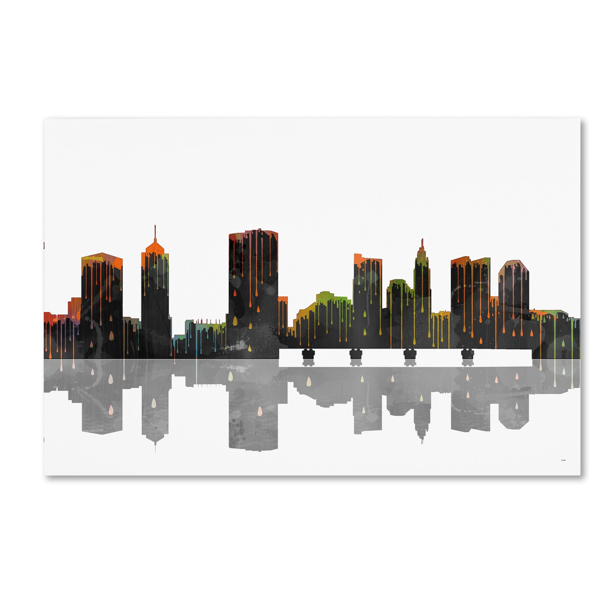 Marlene Watson "Columbus Ohio Skyline" Canvas Art