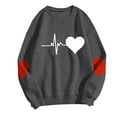 thumbnail image 4 of Enjoytime Sweatshirts for Women Trendy Print Long Sleeve Pullover Tops Fall Winter Fashion Casual Sweatshirt Dark Gray S, 4 of 5