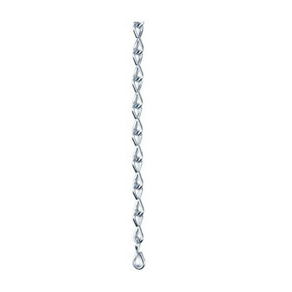 #16 x 15-ft Zinc-Plated Single Jack Chain for Hanging Signs, Stained Glass, and General Utility Use