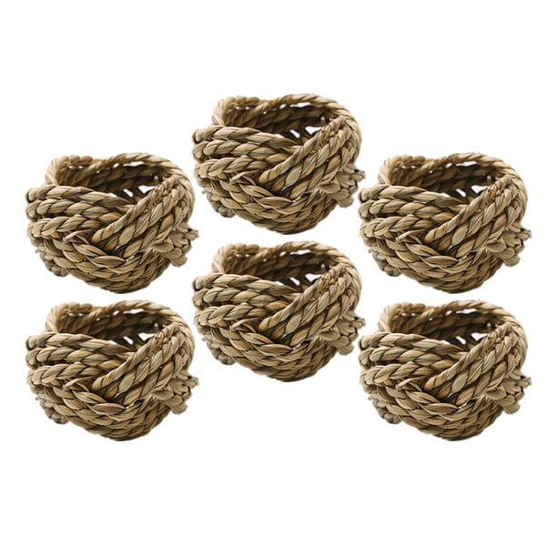 6 piezas de servilletero tejido a mano, hebilla para servilleta, soporte para servilleta. Los 4.3x4.4cm