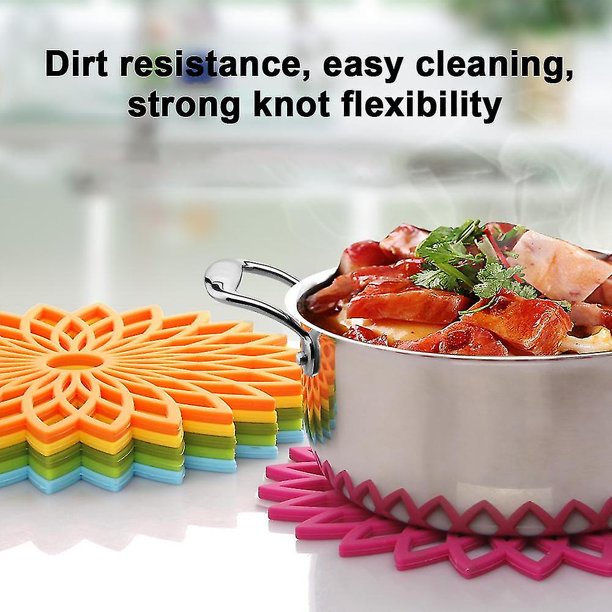 Agarraderas para cocina, salvamanteles de silicona con almohadillas calientes, agarraderas, almohadilla de mesa, alfombrilla resistente al calor de flores multiusos