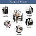 thumbnail image 5 of PVC Transparent Backpacks Clear Backpack for Travel and Outings Highland Cow with Flowers, 5 of 7