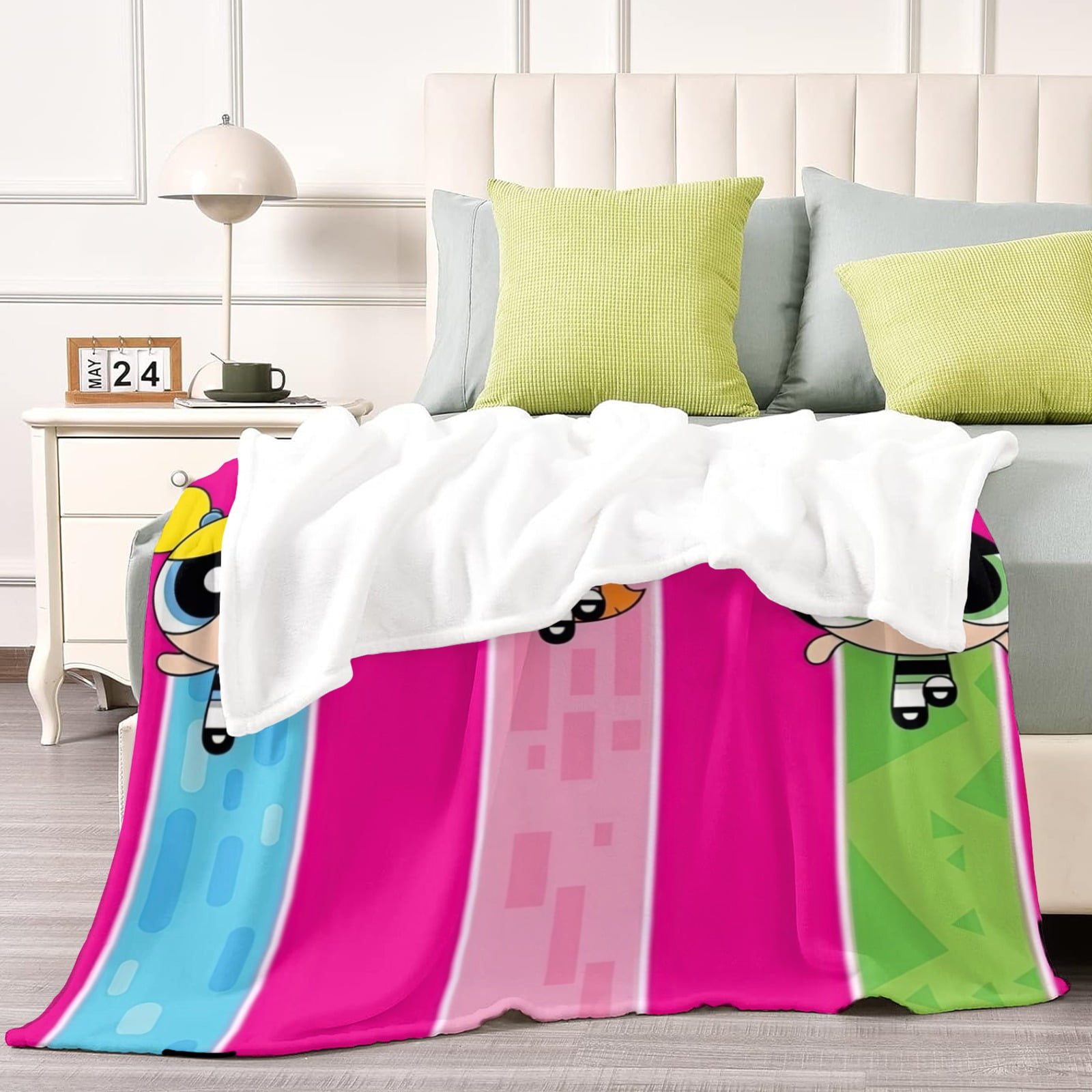 Powerpuff Girls Throw Blanket Gifts for Fans Lover Girls Boys Women Present Hoodie Him Bed 60"x80"