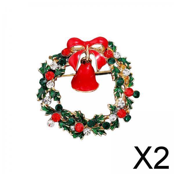 2x Elegante Navidad Broche Prendedores Tela Accesorios Decorativos Ropa Insignia Broches Insignia Broche para Turbantes Bolsos Sombreros Suéteres 2 piezas